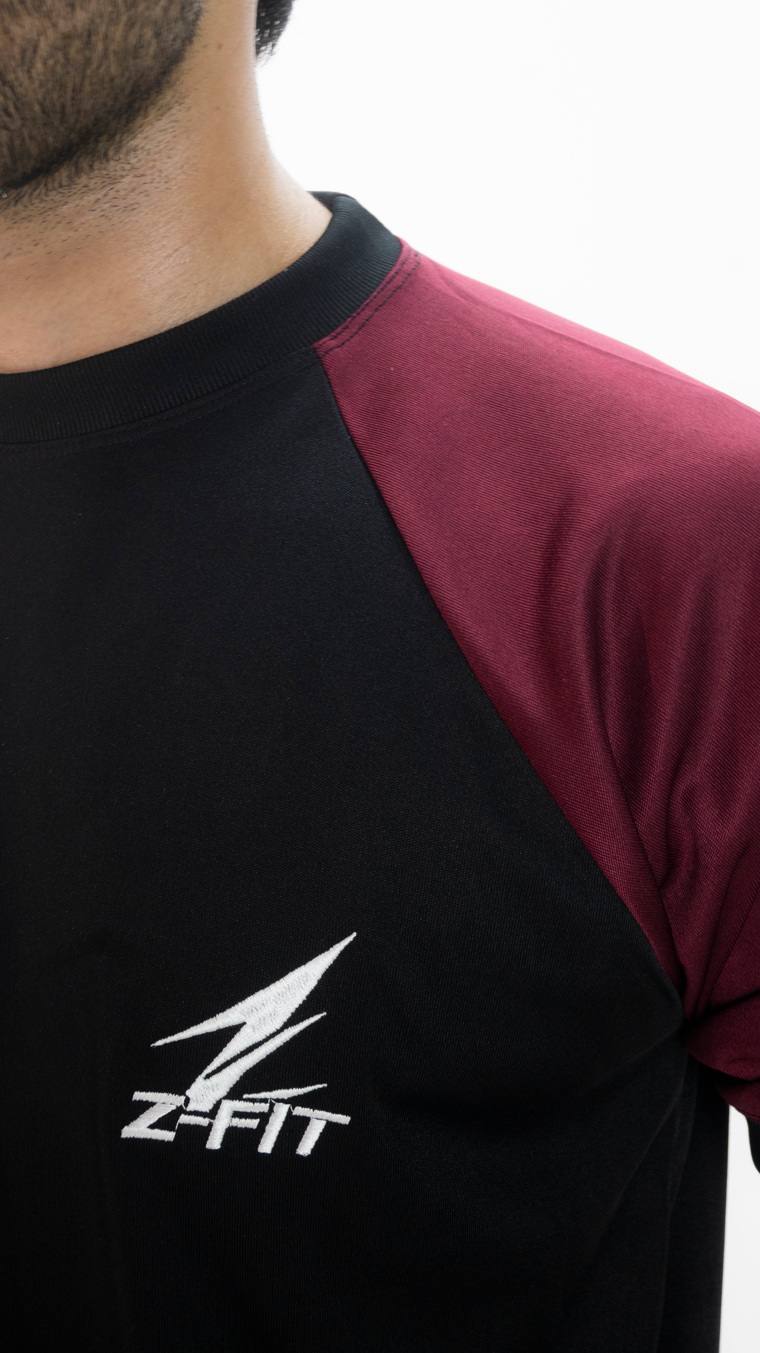 Men's Black & Burgundy Contrast Summer Tracksuit – Athletic Streetwear Co-ord Set