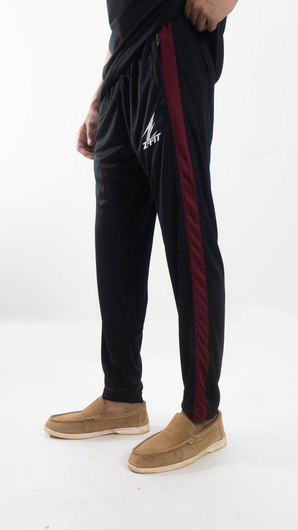 Men's Black & Burgundy Contrast Summer Tracksuit – Athletic Streetwear Co-ord Set