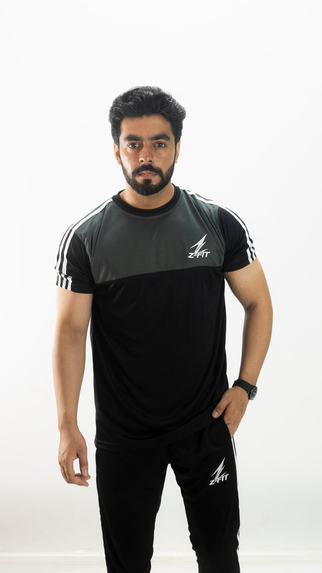 Z-FIT Velocity Stripe Summer Tracksuit – Breathable Lightweight Gym & Training Set