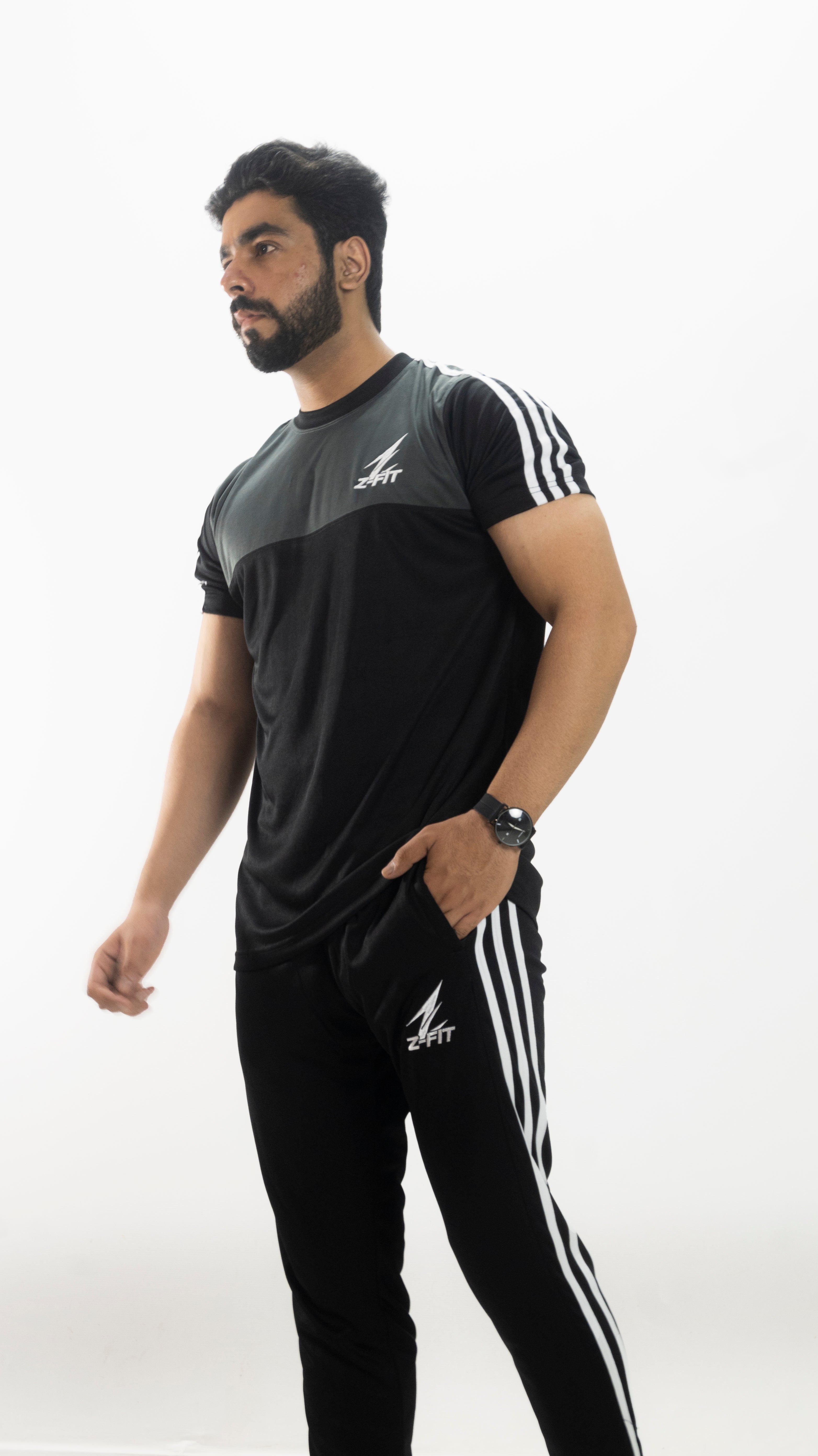Z-FIT Velocity Stripe Summer Tracksuit – Breathable Lightweight Gym & Training Set
