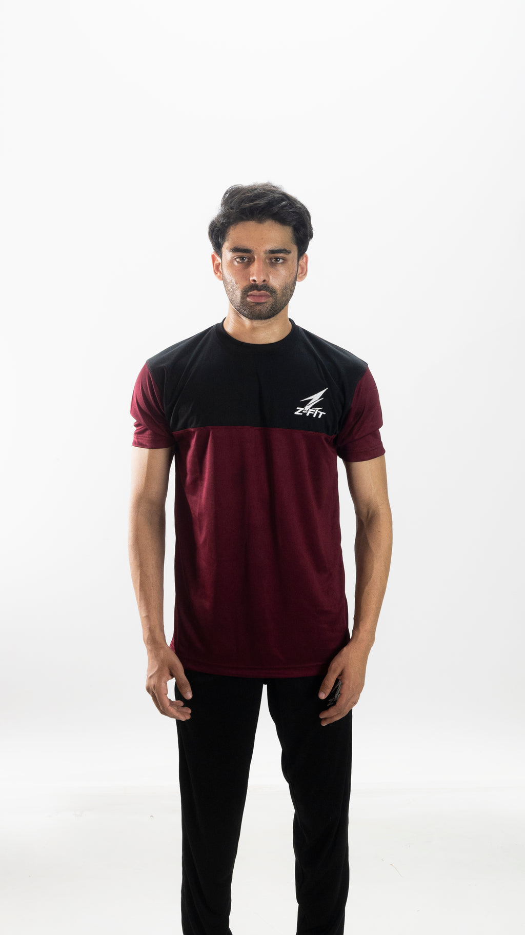 Z-FIT Maroon Edge Summer Tracksuit – Lightweight Breathable Gym & Training Set