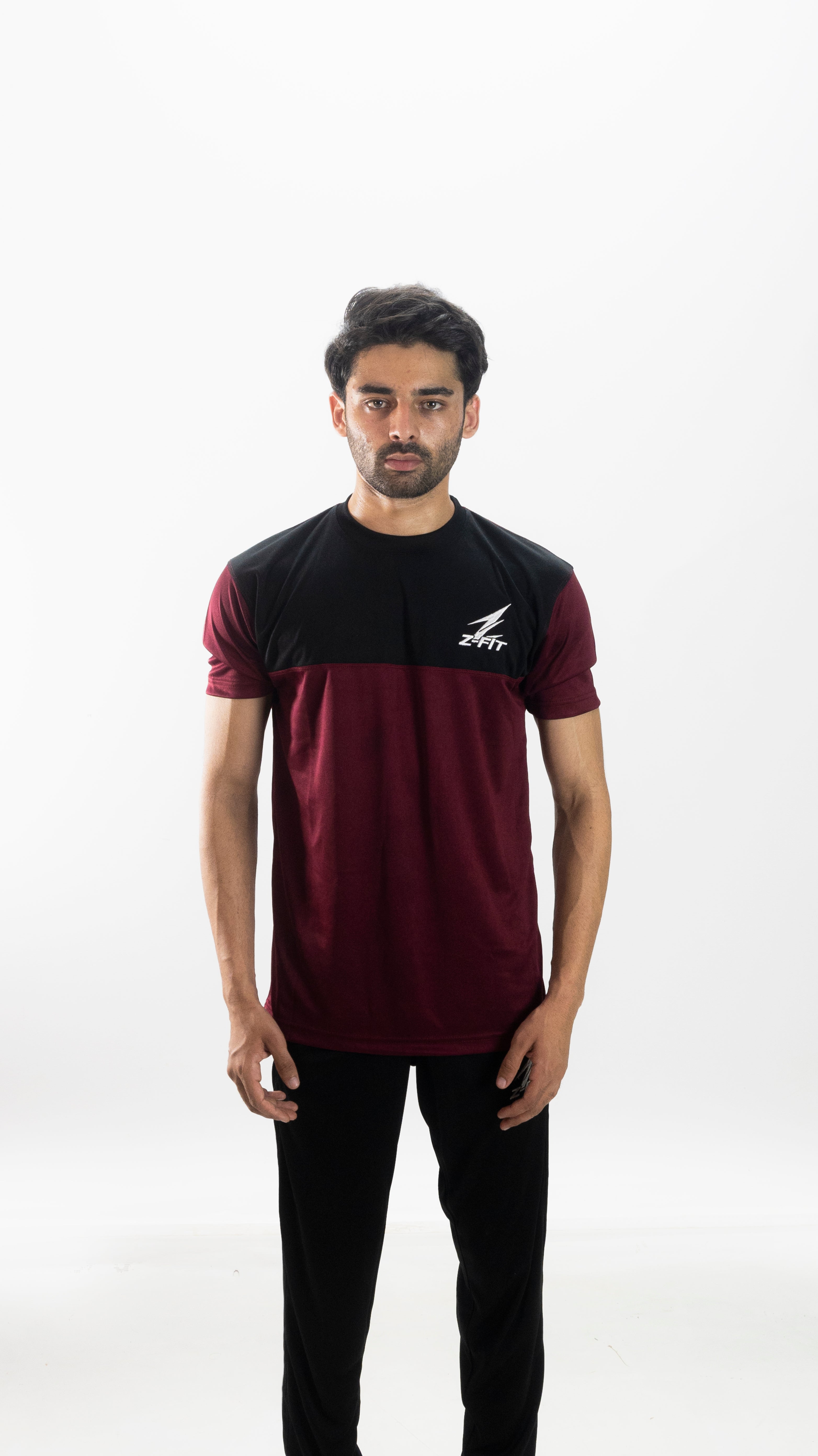 Z-FIT Maroon Edge Summer Tracksuit – Lightweight Breathable Gym & Training Set